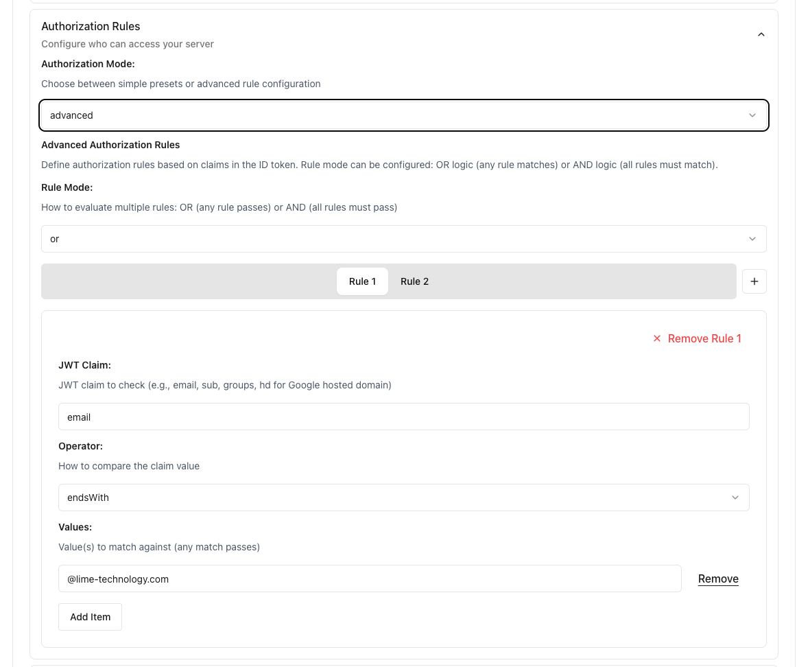 認可ルールの設定